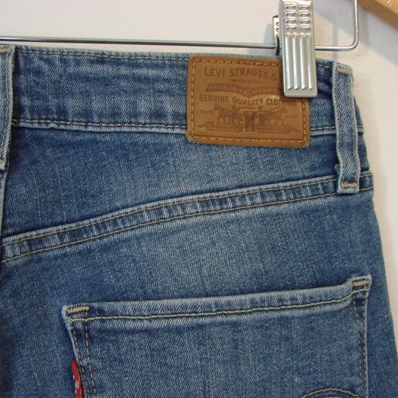 Levi's Highrise Skinny Distressed Jeans 721 Big E High Rise Raw Hem Stretch 27 - Picture 14 of 16